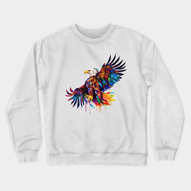 eagle colorfull melted Crewneck Sweatshirt by dodolanlaku